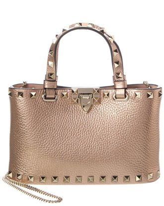Valentino Rockstud Mini Grainy Leather Tote