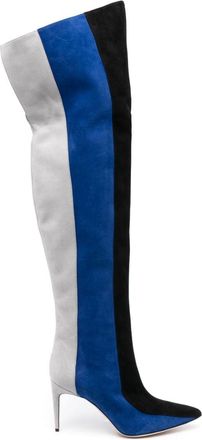 Manolo Blahnik Chicuyuhi 85mm suede thigh-high boots - women - Suede - 37 - Blue