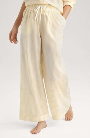 Tommy John Stripe High Waist Woven Sleep Pants in Yellow at Nordstrom, Size Small