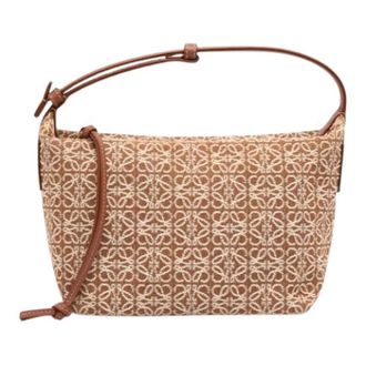 Loewe Pre-owned Canvas Shoulder Bag - Dames - Vintage Schoudertas - Bruin - ONE Size - Leer - Vintage