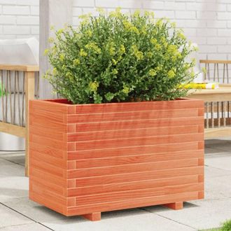vidaXL Vidaxl - Jardinera Madera Maciza De Pino Marr&oacute;n Cera 70x40x49,5 Cm
