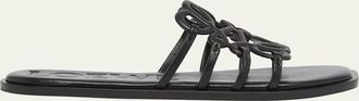 Loewe Petal Leather Anagram Slide Sandals