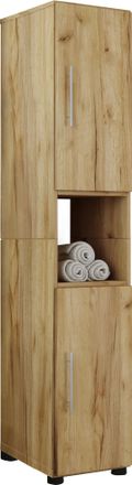 ebuy24 Gabinete De Ba&ntilde;o De Madera Vcm Muebles De Ba&ntilde;o Estante De Ba&ntilde;o De Soporte Gabinete Alto Dimensiones Aprox. Al. 153 X An. 31 X P. 30 Cm - Flandu (roble