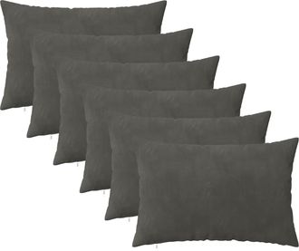 vidaXL Coj&iacute;n Con Almohada Heerlen 6 Uds. Gris Oscuro Terciopelo Vidaxl