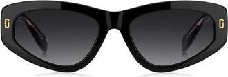 Marc Jacobs 55mm Gradient Rectangular Sunglasses in Black/dark Grey Sf at Nordstrom