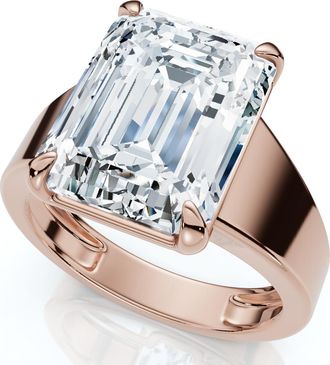Pompeii3 Certified 6Ct Emerald Cut Stephanie Diamond Engagement Ring 14k Gold Lab Grown