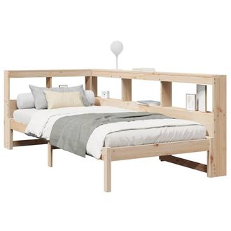 Berkfield Home Decorative Bookcase Bed without Mattress 90x190 cm Solid Wood Pine in Light Tan
