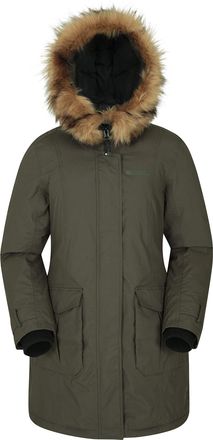 Mountain Warehouse Aurora Womens Down Jacket - Waterproof & Breathable Ladies Puffer Coat with Taped Seams & Down Proof Lining - For Spring Summer, Camping Khaki Womens 