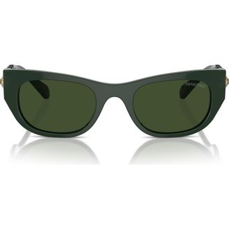Swarovski 51mm Pillow Sunglasses in Dark Green at Nordstrom Rack