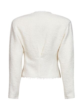 Isabel Marant Womens Jacket Suna Boucl&eacute; Wool Ecru Virgin Bomber