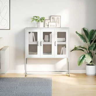 Berkfield Home Sideboard White 100.5x39x107 cm Cold-rolled Steel