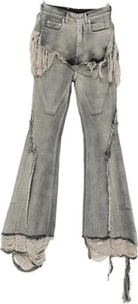 Rick Owens Fringe-trimmed Bootcut Jeans
