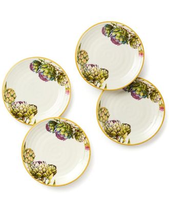 Certified International Verdura Set Of 4 Canape Plates