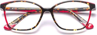 Etnia Barcelona Etosha Cat-Eye Tortoiseshell Eyeglasses with Bold Red Accents