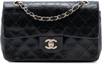 Chanel Pre-owned Double Flap Shoulder Bag - Dames - Vintage Schoudertas - Zwart - ONE Size - Leer - Vintage