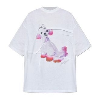 Acne Studios T-Shirts, female, White, Size: M Printed T-shirt