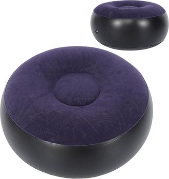 OEM 2 Taburetes Inflables Multifuncionales, Reposapi&eacute;s Redondos Morados De Pvc Con Acabado Flocado, Para Uso Interior Y Exterior