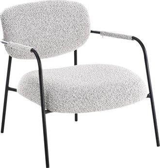 Beliani Sill&oacute;n Tela Negro Blanco