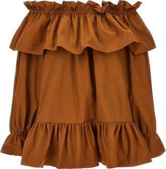 Saint Laurent Brown Flounces mini dress