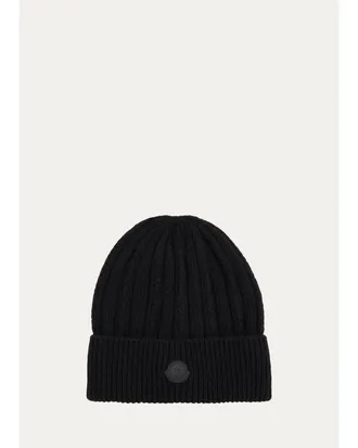 Moncler Rib-Knit Wool Beanie