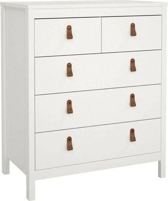 Dmora Cassettiera Alulim, Settimino multiuso, Comò camera da letto, Mobile con cassetti, 82x48 h99 cm, Bianco - Dmora