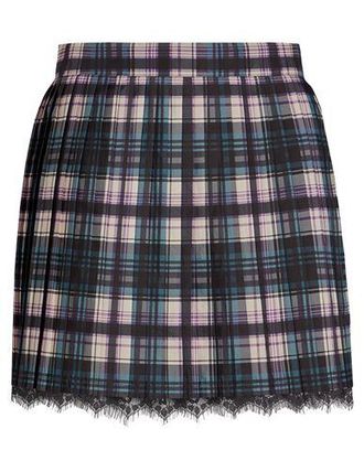 8 by YOOX TARTAN PRINTED PLEATED MINI SKIRT