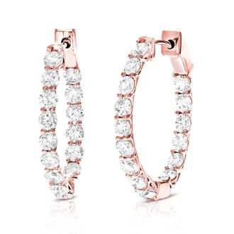 Vir Jewels 3 cttw Lab Grown Diamond Hoops Earrings in 14K Gold With Hidden Post For Women
