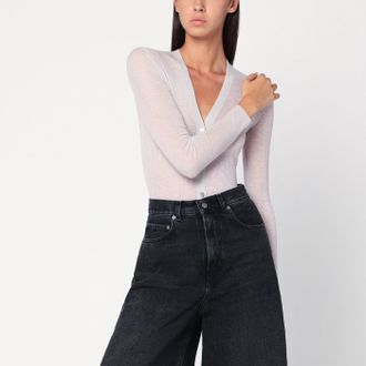 6397 Ivory Semi Sheer Knit Cardigan