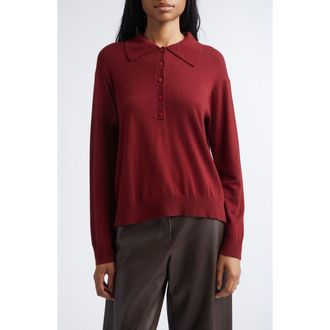 Max Mara Frisia Wool Polo Sweater in Raspberry at Nordstrom, Size Medium
