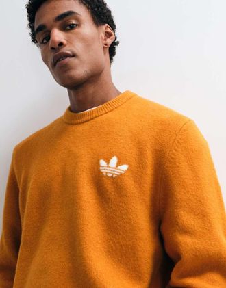 adidas Originals maglione lavorato a maglia in marrone caldo