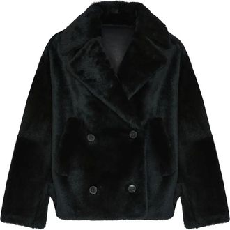 Yves Salomon Giacca in shearling - Nero