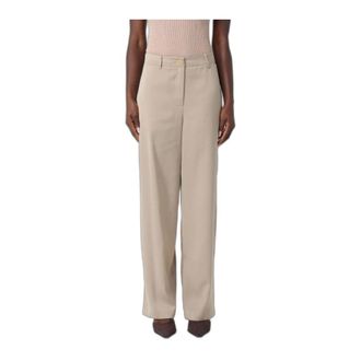 A|X Armani Exchange Tailored Crepe Broeken - Dames - Broeken - Beige - Maat: 2XS Satijn