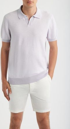 BOSS H-Narciso Stripe Johnny Collar Polo in Light/pastel Purple at Nordstrom, Size Xx-Large