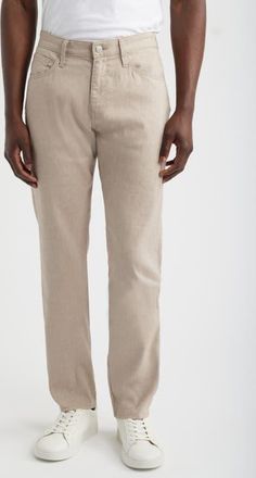 Mavi Marcus Slim Straight Leg Pants in Coffee Linen at Nordstrom, Size 30 X 32