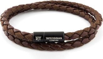 Tateossian Mens Chelsea Double Wrap Bracelet in Brown at Nordstrom, Size Medium