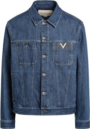Valentino Garavani Giubbino VGold - Heren - Spijkerjassen - Blauw - L - Katoen - Jassen
