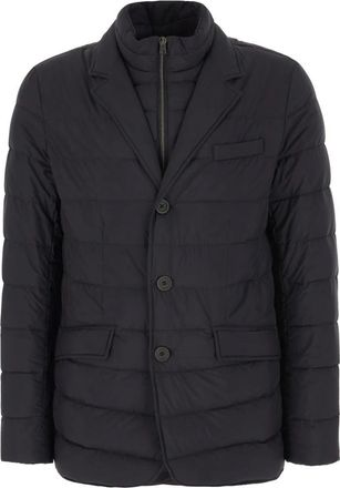 Herno Piumino Quilted High-Neck Jacket - Heren - Gewatteerde jassen - Zwart - L - Nylon - Jassen