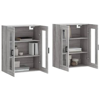 Berkfield Home Wall Mounted Cabinets 2 pcs Grey Sonoma Engineered Wood