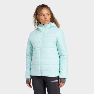 ADIDAS TERREX Outdoorjacke ADIDAS TERREX W MT ESS P HO J, Damen, Gr. XL, blau (semi flash aqua), Obermaterial: 100% Polyamid, Jacken Outdoorjacke, w&auml;rmend durch Cli