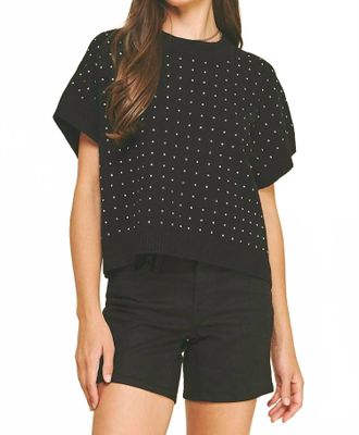 Pinch Design Stone Embroidered Sweater In Black
