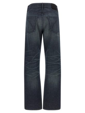 Tom Ford Wide-Leg Vintage Wash Jeans - Dark Blue