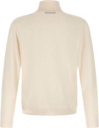 Zanone Virgin Wool Turtleneck Sweater - Cream