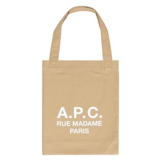 A.P.C. Tote Bags, female, Beige, Size: ONE SIZE Cotton Tote Bag