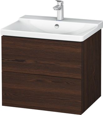 Duravit Duravit L-cube Mueble De Pared 620mm De Ancho, Profundidad 481, 2 Cajones, Se Ajusta A La Altura De P3 Comfort. Art&iacute;culo 233265, Color: Nogal Cepillad