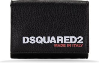 Dsquared2 Compacte Portemonnee van Leer - Heren - Portefeuilles - Zwart - ONE Size - Leer - Accessoires