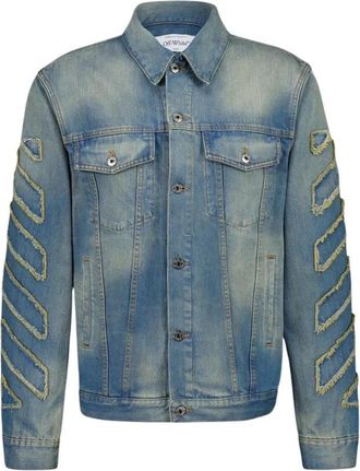 Off-white Diag Patch Skate Denim Jacket - Heren - Spijkerjassen - Blauw - L - Denim - Jassen