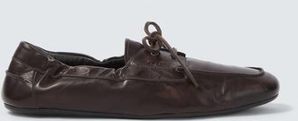 Prada Shuffle leather boat shoes