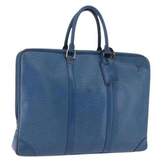 Louis Vuitton Pre-owned Business Bag - Dames - Pre-owned - Blauw - Maat: ONE Size Leer
