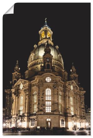 Artland Wandbild »Erleuchtete Frauenkirche in Dresden« Gebäude 1 Stk. tlg. als Leinwandbild, Poster in verschied. Grössen