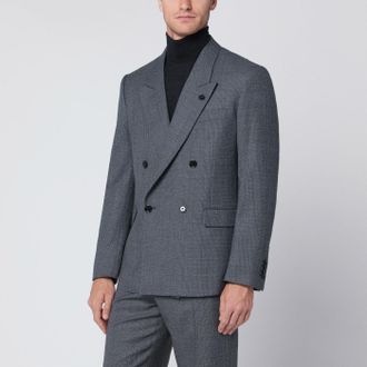 Lardini Grey wool double-breasted jacket